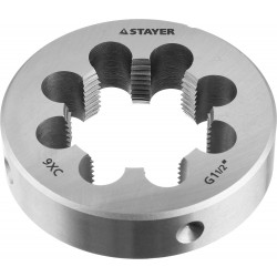 28029-3/2 Плашка круглая ручная STAYER ''MASTER'', сталь 9ХС, для трубной резьбы G 1 1/2``