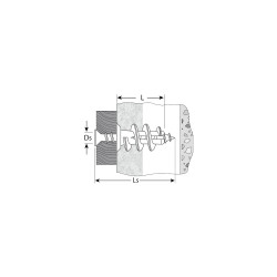 4-301255 Дюбель нейлоновый, тип ''Дрива'', для гипсокартона в комплекте с установочной насадкой для дрели, 23 мм, 100шт, ЗУБР