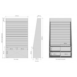 Стенд для СИЗ ЛС01 2200х1232х434 (цвет серый, экономпанель, фриз, 2 двери, материал – ЛДСП)