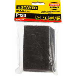 3561-120 Губка шлифовальная STAYER ''MASTER'' угловая, зерно - оксид алюминия, Р120, 100 x 68 x 42 x 26 мм, средняя жесткость.