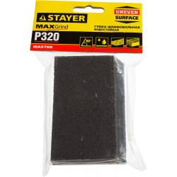 3561-320 Губка шлифовальная STAYER ''MASTER'' угловая, зерно - оксид алюминия, Р320, 100 x 68 x 42 x 26 мм, средняя жесткость.