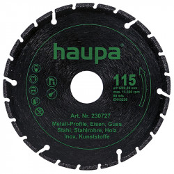 230727 Сегментный алмазный отрезной диск ''Spezial'' 115x22,2 мм, вакуумное напыление (Haupa)