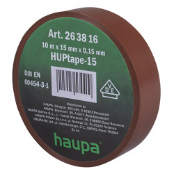 263816 Изолента ПВХ, цвет коричневый, шир. 15мм, длина 10 м, d 60 мм (Haupa)