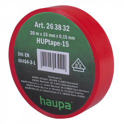 263832 Изолента ПВХ, цвет красный, шир. 15мм, длина 20 м, d 74 мм (Haupa)