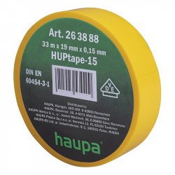 263888 Изолента ПВХ 19 мм x 33 м цвет желтый (Haupa)