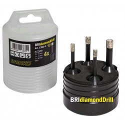 1381-4 Набор алмазных сверл BRIdiamondDrill 6-10 мм, 4 предмета, для болгарки (Brinko)