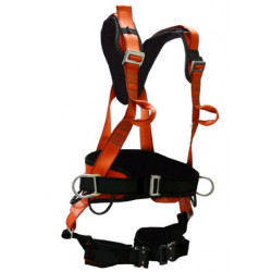 СП-16 Premium, КОВ (L) Страховочная и удерживающая привязь ПРЕМИУМ, с кованой фурнитурой, 4 т/к, (без стропа), красно-черн.