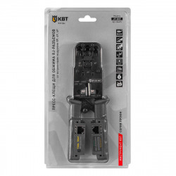 84493 Пресс-клещи для RJ разъемов JT-03T RJ-45, RJ-12, RJ-11 (КВТ)