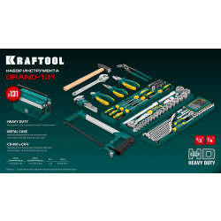 27978-H131 Универсальный набор инструмента KRAFTOOL GRAND-131, 131 предм., (1/2″+1/4″)