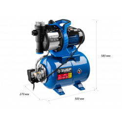 НАС-Т5-1100-С Станция насосная Т5 автоматическая, ЗУБР Профессионал, 1100Вт, 70л/мин, напор 45м, бак 24л, корпус нерж.сталь, фильтр, обратный клапан