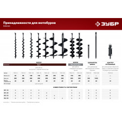 7050-50 Удлинитель шнека для мотобуров, 500 мм, ЗУБР