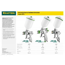 06555-1.3 Краскопульт пневматический KRAFTOOL ''PRO'' Jeta 4000, HVLP, c верхним бачком, 1,3мм