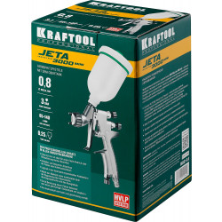 06561-0.8 Краскопульт пневматический KRAFTOOL ''PRO'' Jeta 3000 mini, HVLP, c верхним бачком, 0,8мм