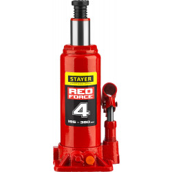 43160-4-K_z01 Домкрат гидравлический бутылочный ''RED FORCE'', 4т, 195-380 мм, в кейсе, STAYER