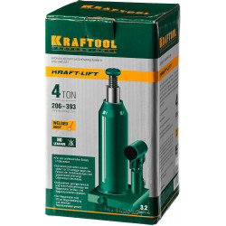 43462-4_z01 Домкрат гидравлический бутылочный ''Kraft-Lift'', сварной, 4т, 206-393мм, KRAFTOOL