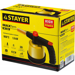 55590 Паяльная лампа газовая STAYER ''MASTER'', на баллон, с пьезоподжигом, регулировка пламени, 1850С