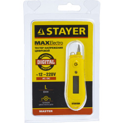 45282 Тестер напряжения STAYER ''МASTER'' цифровой со световым индикатором, 12-220В, 70мм