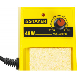 55371 Паяльная станция аналоговая, STAYER ''MASTER'', диапазон 150-480°C, 48Вт