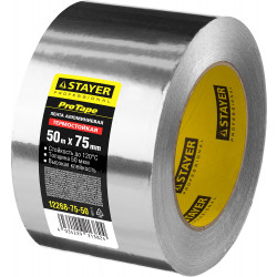 12268-75-50 Алюминиевая лента, STAYER Professional, до 120°С, 50мкм, 75мм х 50м