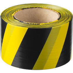 12242-75-200 Сигнальная лента, цвет черно-желтый, 75мм х 200м, ЗУБР Мастер