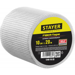 1246-10-20 Серпянка самоклеящаяся FIBER-Tape, 10 см х 20м, STAYER Professional