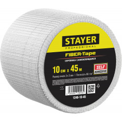 1246-10-45 Серпянка самоклеящаяся FIBER-Tape, 10 см х 45м, STAYER Professional