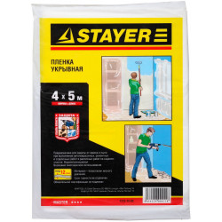 1225-15-05 Пленка STAYER ''MASTER'' защитная укрывочная, HDPE, 12 мкм, 4 х 5 м