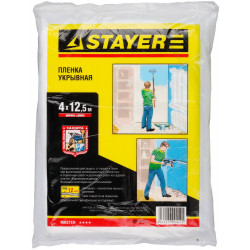 1225-15-12 Пленка STAYER ''MASTER'' защитная укрывочная, HDPE, 12 мкм, 4 х 12,5 м