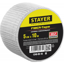 1246-05-10_z01 Серпянка самоклеящаяся FIBER-Tape, 5 см х 10м, STAYER Professional