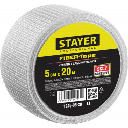 1246-05-20_z01 Серпянка самоклеящаяся FIBER-Tape, 5 см х 20м, STAYER Professional