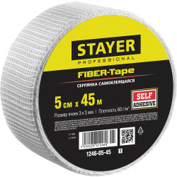 1246-05-45_z01 Серпянка самоклеящаяся FIBER-Tape, 5 см х 45м, STAYER Professional