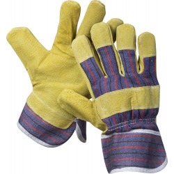 1131-XL Перчатки STAYER ''MASTER'' рабочие комбинированные кожаные из спилка с тиснением, XL