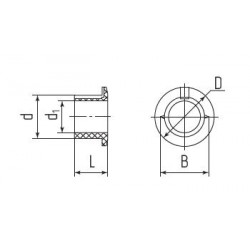 70033 Втулка проходная В 22 (500 шт.) (Fortisflex)