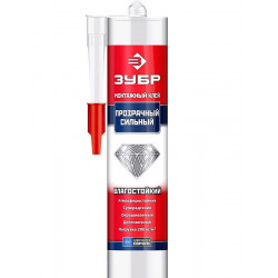 41332 Клей монтажный ЗУБР КМ-250, суперсильный, прозрачный, 300мл