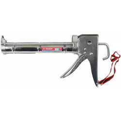 06625 Пистолет для герметика ЗУБР ''ПРОФЕССИОНАЛ'', полукорпусной, хромированный, зубчатый шток, 310мл