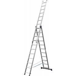 38833-11 Лестница СИБИН универсальная, трехсекционная со стабилизатором, 11 ступеней