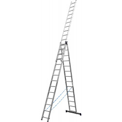 38833-14 Лестница СИБИН универсальная,трехсекционная со стабилизатором, 14 ступеней