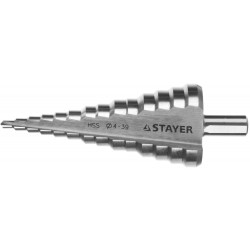 29660-4-39-14 Ступенчатое сверло STAYER 4-39 мм, 14 ступеней, сталь HSS