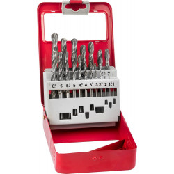 29621-H19-M Набор сверл по металлу 19 шт (d=1-10 мм), сталь Р6М5, класс В, ЗУБР ''МАСТЕР'' 29621-H19-M