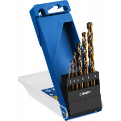 29626-H6 Набор сверл по металлу 6 шт (d=2-8 мм), КОБАЛЬТ, сталь Р6М5К5, класс А, ЗУБР Профессионал 29626-H6