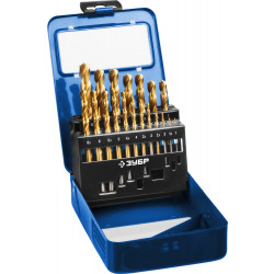 29617-H19_z01 Набор сверл по металлу 19 шт (d=1-10 мм), ТИТАН, сталь Р6М5, класс А, ЗУБР Профессионал 29615-H19