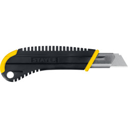 09161_z01 Нож с винтовым фиксатором KS-18, сегмент. лезвия 18 мм, STAYER