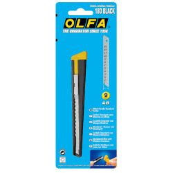 OL-180-BLACK Нож OLFA с выдвижным лезвием, черный, 9мм