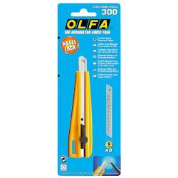 OL-300 Нож OLFA с выдвижным лезвием с фиксатором, 9мм