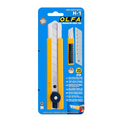 OL-H-1 Нож OLFA с выдвижным лезвием, с резиновыми накладками, 25мм