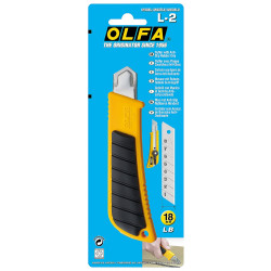 OL-L-2 Нож OLFA с выдвижным лезвием эргономичный с резиновыми накладками, 18мм