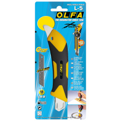 OL-L-5 Нож OLFA, двухкомпонентный корпус, трещоточный фиксатор, 18мм