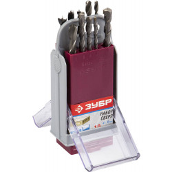 4-29704-H10-SB Набор сверл ЗУБР комбинированный: по бетону,металлу, дереву, 10шт в супер боксе