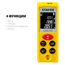 34956 Дальномер лазерный, ''LDM-40'', дальность 40 м, 5 функций, STAYER Professional