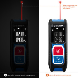 34927 Дальномер лазерный ''ДЛ-30'', точность 3мм, дальность 30м, класс защиты IP54, ЗУБР Профессионал 34927